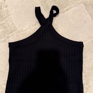 Black Ribbed Tank Top